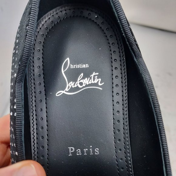 Christian Louboutin Men's Dandy Chick Black Crystal Shoe Loafer - Picture 6 of 10